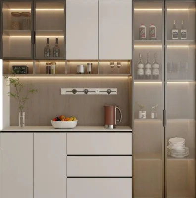 Modern Minimalist Wood Sideboard for Living Room-Easy to Clean Storage for Wine Beverage Utensils & Cutlery (Aimsp Brand)