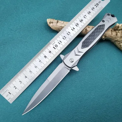 SBO Stainless Steel Carbon Fiber Handle Folding Knife Outdoor Camping Pocket Knife Clip Fruit Knife 120Pcs/Box 1 Year Warranty