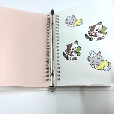 Double Sided Reusable Spiral PP Cover Release Paper Sticker Book with 100 Sheets Moisture Proof Coated for Collecting Cardboard
