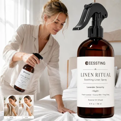 High Quality Long Lasting Fragrance Anti Static Wrinkle Release Multi Use Room Linen Pillow Aroma Mist Relaxing Linen Spray