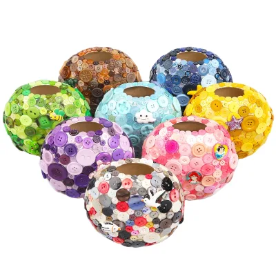 DIY Button Vase Kits Material Pack Children Kindergarten Handmade From the Puzzle Creative Paste Home Decoration