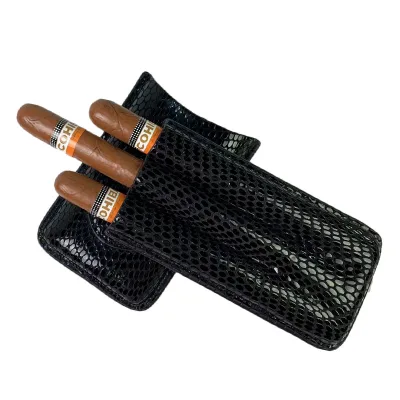 Genuine Leather Cigar Case With Cutter Portable 3 Finger Cigar Cutter Case Cigar Box