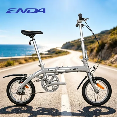 Hot Sell 14-inch Folding Bike Aluminum Alloy Farme Single-Speed Steel Frame V Brake City Gravel Road Dirt Bike in China Sales
