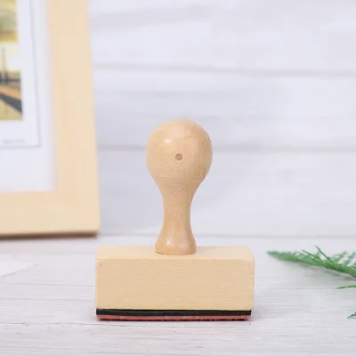 Custom Pattern Wooden Handle Rubber Stamp Personalized DIY Craft Art Logo Scrapbooking Hand Stamp for Office Gift Box Decoration