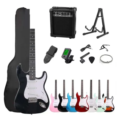 Hot Sale St Stylish S-s-h Pickup Electric Guitar Kit With Bag Black Guitar Strap