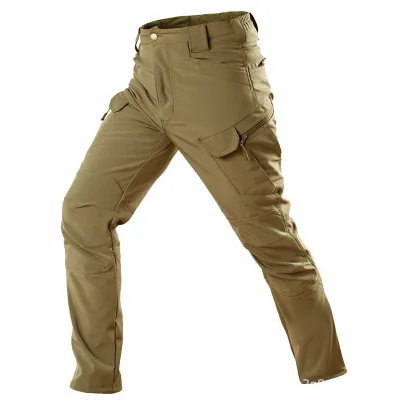 Men's Fleece Waterproof Tactical Pants Winter Warm Keeping Cargo Pants for Men