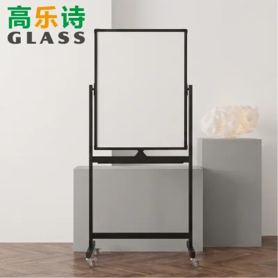 Double Side Dry Eraser Magnetic Reversible Whiteboard with F255 Stand Ghost-Free Dry Erase Board Set for Office Black/White