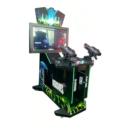Indoor Entertainment Arcade Gun Shooting Simulator Machine English Language Support for 2 Player Interaction Acrylic Material