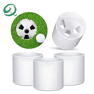Drainage Design Golf Putting Cup White Plastic Golf Cups Lightweight Portable Golf Hole Cup for Training Practice