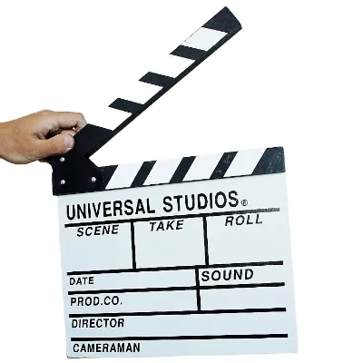 Custom Logo Wooden White Polishable Clap-Stick Director's Clapperboard Memo Pads Style for Gifts