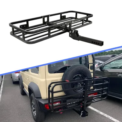 Factory Wholesale Rear Bumper Bike Rack Steel Cargo Carrier Trailer Car Rear Luggage Trailer Frame for Suzuki Jimny JB64 JB74