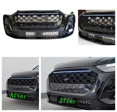 For 2021-2025 Audi Q5 Body Kit Upgrade to 2026 Q5 New Glowing Front Bumper Grille in Plastic Material