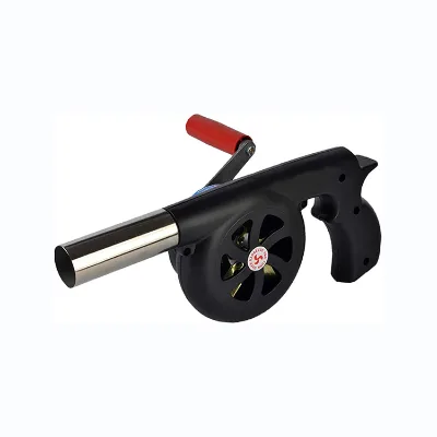 Portable Barbeque Air Blower with Manual Handle Speed Control and Metal Fan Blade for Outdoor Barbecue