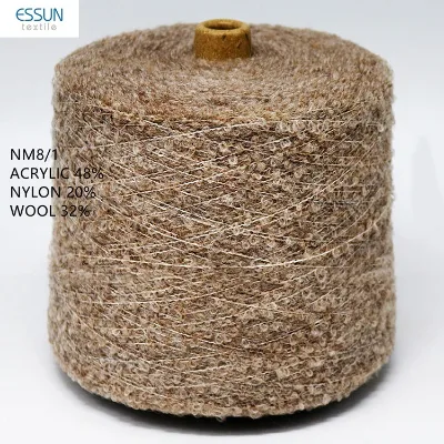 NEW ARRIVED HIGH CLASS YARN NM8 NM9 48%ACRYLIC 20%NYLON 32%WOOL BLENDED MELANGE BOUCLE LOOP KNITTING FANCY YARN