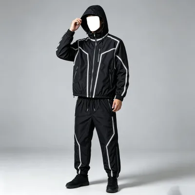 Custom OEM Full Seam Sealed Techwear Reflective Tracksuit Men Windbreaker Set 240g Nylon Urban Tactical Streetwear Manufacturer