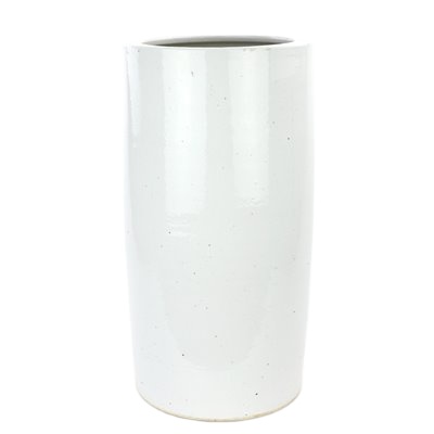 RZPI11 Antique Monochrome White Cylindrical Shaped Movable Customizable Logo Umbrella Stand