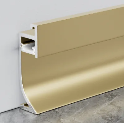 Surface Mount Lighted Aluminum Baseboard with Stainless Steel LED Groove Skirting Board Modern Design 5 Year Warranty