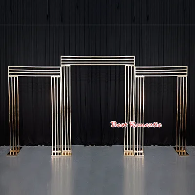 Wedding Decorations Metal Arch Backdrop Wedding Backdrop Shiny Gold Flower Frame for Wedding Events