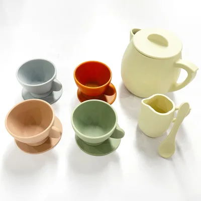 Bpa Free Kids Tea Party Coffee Afternoon Toddler Silicone Tea Party Sets for Little Girls