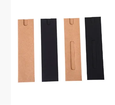 Qiyin Custom Logo Kraft Paper Ballpoint Pen Box Gift Pencil Bag with Personalized Design Paper Ballpoint Pen Bag