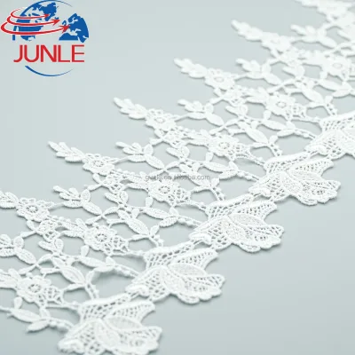 Oversize White Lace Hollow Polyester Lace Water Soluble Customized Lace Trim