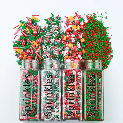 Classic Christmas Sprinkles 120g Red & Green Cake Sprinkles Wholesale with Long Shelf Life Sprinkles Cake Decoration for Baking