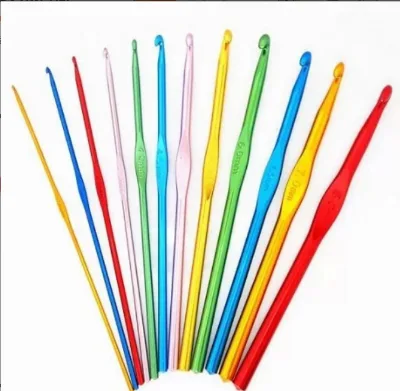 Dimuni Knitting Needles & DIY Craft Yarn Sewing Needle Aluminum Crochet Hooks with Tassel Fringe for Sewing & Crafting
