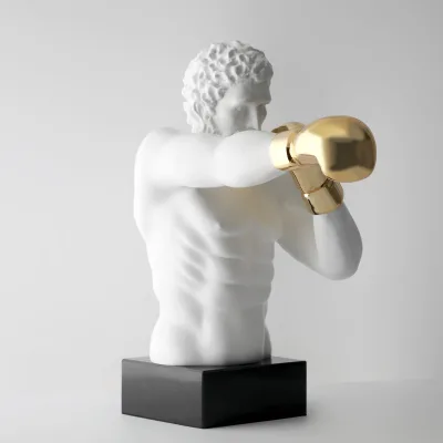 2024 Customized Boxing Gymnastics Resin Sculpture Decoration Boxer Figure Hotel Lobby Commercial Gym Opening Gift