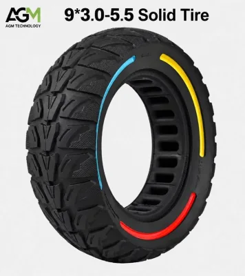 AGM 9 Inch 9x3.0-5.5 Solid Off-Road Rubber Tire for Kukirin G2 Pro Scooter
