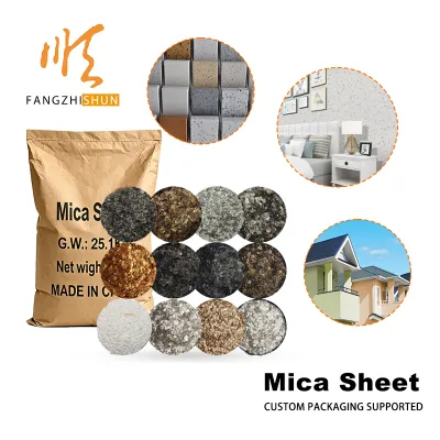 Free Sample Natural Mica Flakes Decorative Mica Stone for Concrete Floor Coating Wall Paint Composite Rock Decor Chips