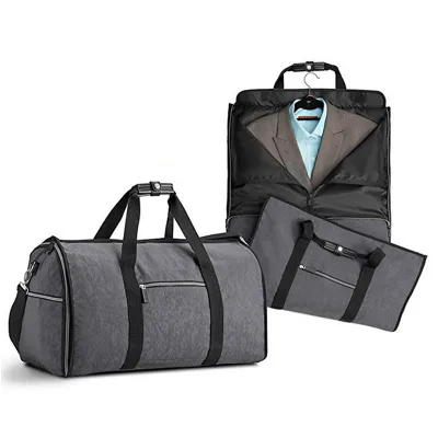 Custom Oxford Garment Bags Large Capacity Folding Travel Bag Duffel Black Flight Suit Handbag Weekend Bag With Shoe for Men