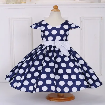 White Floral Design Children's Dress for Girls O-Neck Formal Piano Performance Clothing Bow Belt Summer Mini Style