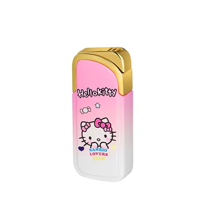 Creative Refillable Gas Lighter with Metal Cartoon Pattern Lighter