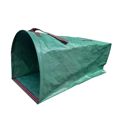 Large-Capacity D-Type Gallon Portable PP Woven Foldable Leaf Bag Waterproof Outdoor Garden Garbage Collection Handle Plastic Bag