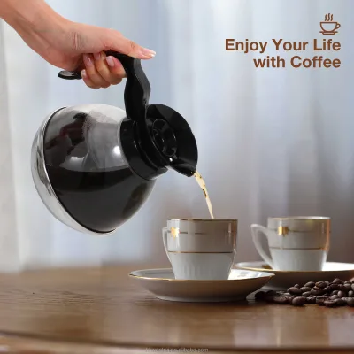 Wholesale Heat Resistant 12 Cup Replacement PC Coffee Carafe Stainless Steel Base Dripless Spout Coffee Maker Pot