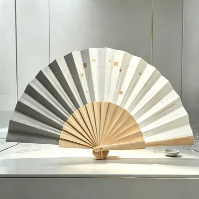 BSBH Wooden Hand Fan Smooth Touch Folding Light Weight 23cm for Outdoor Picnic Bridal Decor