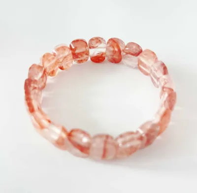 beautiful promotional gift natural stone  red rutilated beaded women's jade bracelet