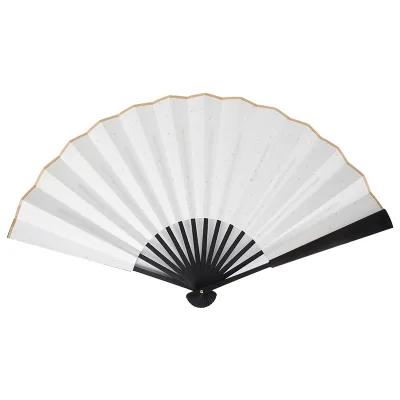Folding Fan Custom Antique Pattern Text Xuan Paper Silk Cloth Double-Sided Printing Advertising Logo Two-Dimensional Code