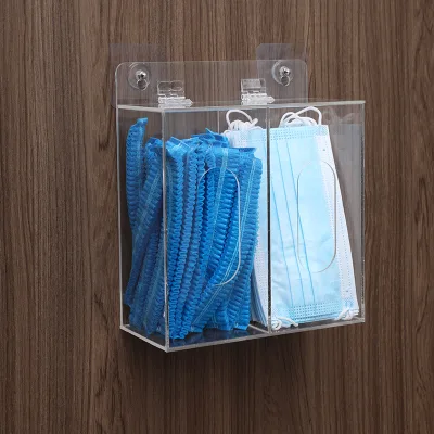 Acrylic Dispenser Box Glove Storage Organizer for Disposable Gloves Face Masks Hats