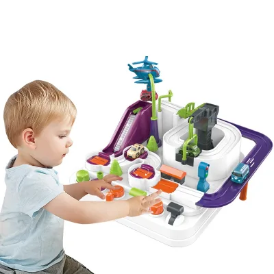 Multi-function Educational Table Race Track Toys Car Adventure Toy Set No Battery Car Adventure Track Toy for Kids