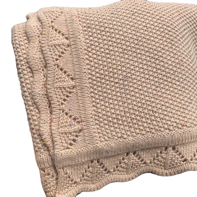 New Arrival Security Blanket Comforter Wool Thread Knit Stroller Blanket Baby Jacquard Border Swaddle Blankets