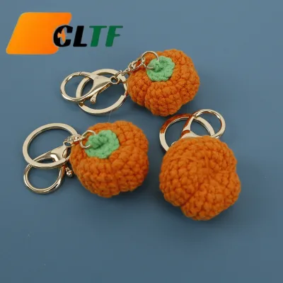 Hot Selling Crochet Pumpkin Keychain Crochet Gifts Crochet Keychain Christmas Gifts Crochet Fruit Keychain Crochet Food