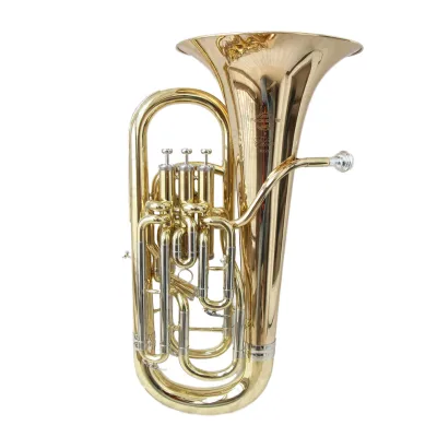 Chinese Professional 3 Plus 1 Pistons Gold Lacquered Brass Compens Euphonium Instrument