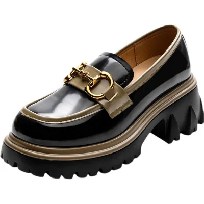 Brand Factory Customized Loafers Shoes for Women New Fashion Leather High Pumps Women Shoes Casual High Quality Ladies Loafers