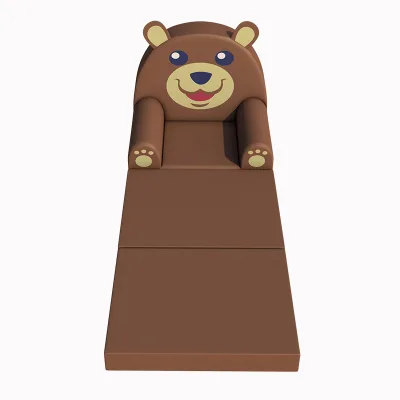 2 in 1 Baby Bean Bag Mini Sofa Bed Kids Playroom Furniture Animal Shape Folding Sofa Seat