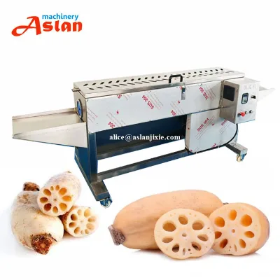 304 stainless steel the lotus root skin peeling washing machine/ automatic lotus root peeler cleaner
