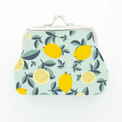 Mini Digital Printing Fruit Pattern Pouch Kids Summer Coin Purse Cosmetics Bag Cute PU Leather Silicone Stocked Wallet for Kids