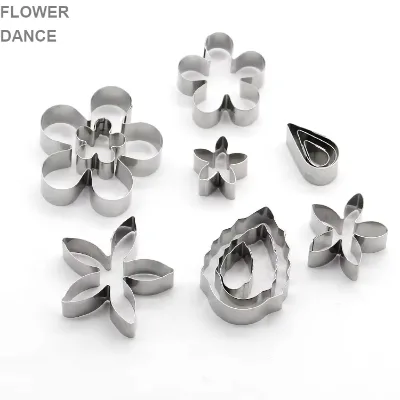 Stainless Steel Summer Cookie Cutter Set with Flowers and Leaves Molds