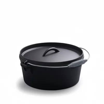 Bulk Order Stock Camp Dutch Oven Pre-Seasoned Cast Iron Cookware Cooking Pot for Camping Cooking