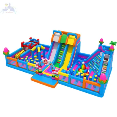 Parque Inflable Comercial Gigante Con Toboganes Obstaculos Y Juegos Para Centros Comerciales Parques De Atracciones
